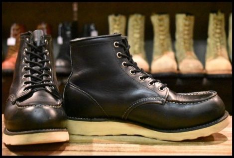 【8E 箱付 良品 羽タグ 00年】レッドウィング 8179 アイリッシュセッター 黒 ブラッククローム モックトゥ ブーツ redwing HOPESMORE