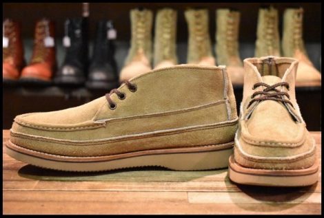 【9E 美品】RUSSELL MOCCASIN ラッセルモカシン スポーティングクレーチャッカ ララミースエード トリプルバンプ 短靴 ブーツ HOPESMORE