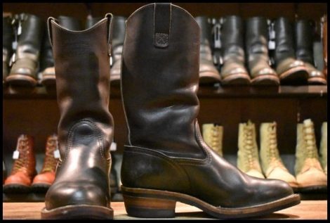 【7.5E 良品 02年 FLATHEAD別注】WESCO ウエスコ カスタムウエスタンボス ブラック ビブラム430ダブル カスタムモリソン ブーツ HOPESMORE