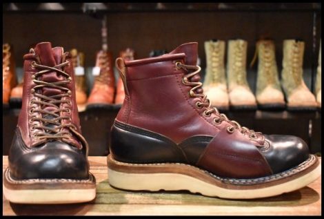 【6E 箱付 良品】WHITE’S ホワイツ スモークジャンパーLTT 350LTT-CC ブラック×バーガンディ ノースウエスト ビブラム ブーツ HOPESMORE