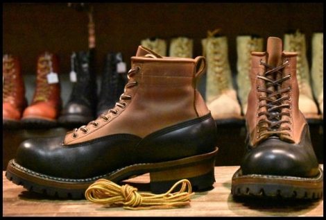 【8.5E 美品】WHITE’S ホワイツ スモークジャンパーLTT ブラック×ディストレスド 編み上げ ブーツ HOPESMORE