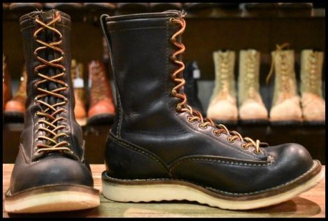 【8.5E 良品 01年】WESCO ウエスコ カスタムジョブマスターLTT 黒 ブラック 8インチハイト ビブラム1010 編み上げ ブーツ HOPESMORE