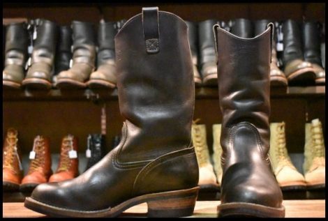 【7.5E 良品 02年 FLATHEAD別注】WESCO ウエスコ カスタムウエスタンボス ブラック ビブラム430ダブル カスタムモリソン ブーツ HOPESMORE