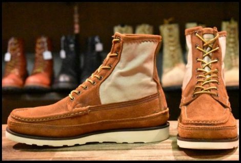 【8E 美品】RUSSELL MOCCASIN ラッセルモカシン サファリ ダブルモカシン スエード×キャンバス ビブラム4014 ブーツ HOPESMORE