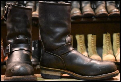 【8D 良品 PT91プリント 95年】レッドウィング 2268 エンジニア ブラッククローム スチールトゥ プルオン ブーツ redwing HOPESMORE