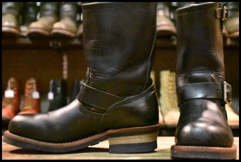 【5.5D 良品 09年】レッドウィング 2268 エンジニア 黒 ブラッククローム スチールトゥ プルオン ブーツ redwing HOPESMORE