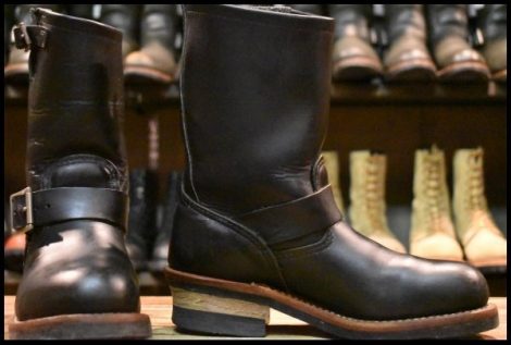 【5.5D 良品 09年】レッドウィング 2268 エンジニア 黒 ブラッククローム スチールトゥ プルオン ブーツ redwing HOPESMORE