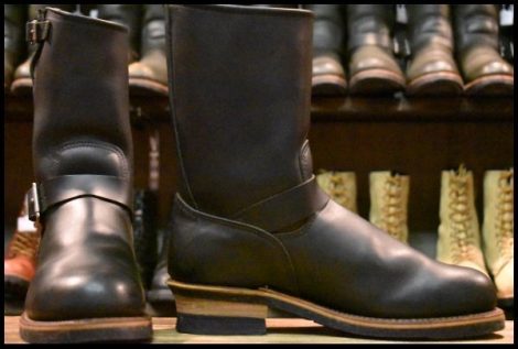 【9D 美品 PT99プリント 旧シルエット 04年】レッドウィング 2268 エンジニア 黒 ブラッククローム ブーツ redwing HOPESMORE
