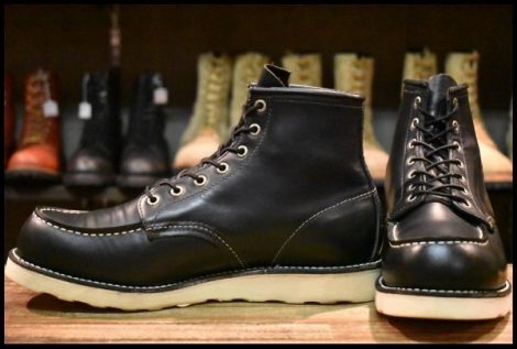 【10E 良品 07年】レッドウィング 8179 アイリッシュセッター 黒 ブラッククローム モックトゥ 編み上げ ブーツ redwing HOPESMORE