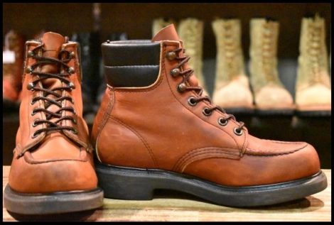 【4.5D 良品 羽タグ 97年】レッドウィング 204 スーパーソール 赤茶 オロラセット モックトゥ レースアップ 8804 ブーツ redwing HOPESMORE
