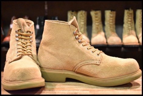 【9.5D 良品 羽タグ】レッドウィング 8128 スエード スーパーソール タン ラフアウト プレーントゥ 編み上げ ブーツ redwing HOPESMORE