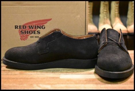 【8D 箱付 未使用 19年】レッドウィング 9112 黒スエード ポストマン オックスフォード ブラック ブーツ redwing HOPESMORE