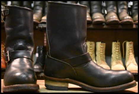 【10D 良品 10年】レッドウィング 2268 エンジニア 黒 ブラッククローム スチールトゥ プルオン ブーツ redwing HOPESMORE