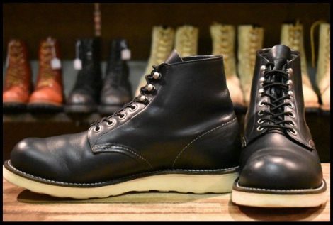 【9D 良品 06年】レッドウィング 8165 アイリッシュセッター 黒 ブラッククローム プレーントゥ 編み上げ ブーツ redwing HOPESMORE