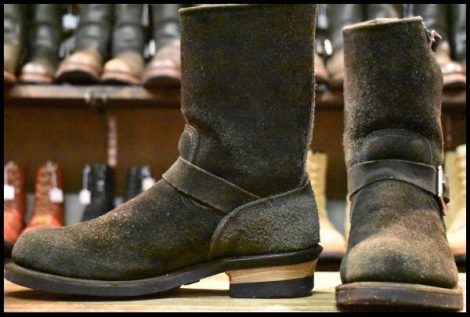 【9.5D 良品 BEAMS別注 05年 旧シルエット】レッドウィング 8274 黒スエード エンジニア ラフアウト ブーツ redwing HOPESMORE