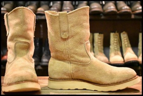 【6.5E 良品 羽タグ 98年】レッドウィング 8168 スエード ペコス タン ラフアウト ベージュ クッションソール ブーツ redwing HOPESMORE