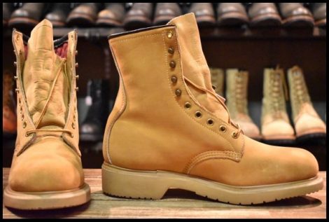 【8D 箱付 DEAD PT91刺繍 96年】レッドウィング 4414 イエロー ヌバック 黄色 スチールトゥ モックトゥ ブーツ redwing HOPESMORE