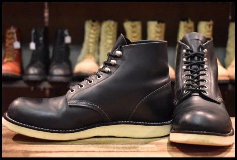【8.5D 中古 11年】レッドウィング 8165 アイリッシュセッター 黒 ブラッククローム プレーントゥ 編み上げ ブーツ redwing HOPESMORE