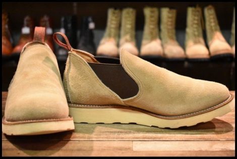 【8.5E 良品 98年】レッドウィング 8148 スエード サイドゴア タンラフアウト ベージュ スエード 短靴 ブーツ redwing HOPESMORE