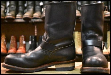 【10D 良品 10年】レッドウィング 2268 エンジニア 黒 ブラッククローム スチールトゥ プルオン ブーツ redwing HOPESMORE