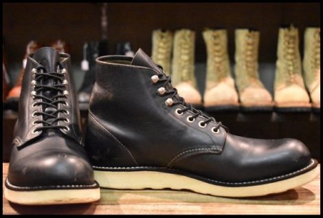 【8.5D 中古 11年】レッドウィング 8165 アイリッシュセッター 黒 ブラッククローム プレーントゥ 編み上げ ブーツ redwing HOPESMORE