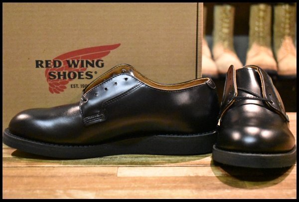 【8D 箱付 未使用 25年】レッドウィング 101 ポストマン シューズ 黒 ブラック シャパラル 短靴 レースアップ ブーツ redwing HOPESMORE