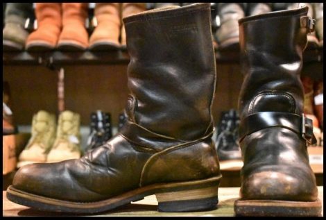 【8.5D 良品 PT91プリント 93年12月刻印】レッドウィング 2268 エンジニア 黒 ブラッククローム スチールトゥ ブーツ redwing HOPESMORE