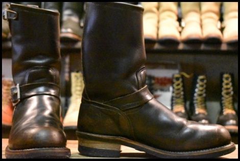 【8D 良品 PT91プリント】レッドウィング 2268 エンジニア 黒 ブラッククローム スチールトゥ ブーツ redwing HOPESMORE