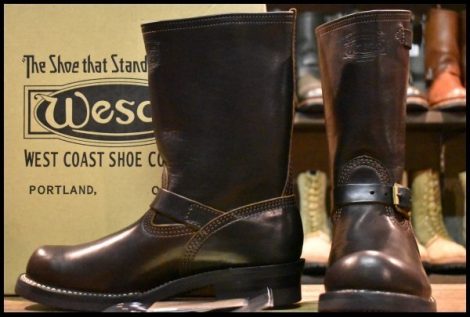 【10E 箱付 未使用 17年】WESCO ウエスコ センチュリーボス 黒 ブラック ホースハイド エンジニア ビブラム700 BOSS 限定 ブーツ HOPESMORE