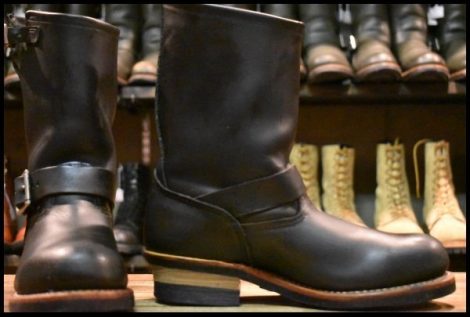 【7.5D 良品 08年】レッドウィング 2268 エンジニア 黒 ブラッククローム スチールトゥ プルオン ブーツ redwing HOPESMORE