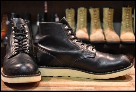 【9D 良品 10年】レッドウィング 8165 アイリッシュセッター 黒 ブラッククローム プレーントゥ 編み上げ ブーツ redwing HOPESMORE