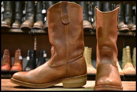 【6.5D 良品 03年】レッドウィング 1155 ペコス 茶 ブラウン ベルバリタン ロング プルオン ブーツ redwing pecos HOPESMORE