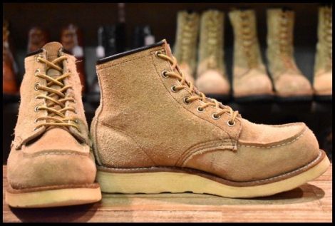 【6.5E 良品 犬タグ】レッドウィング 8173 スエード アイリッシュセッター タン ラフアウト モックトゥ ブーツ redwing HOPESMORE