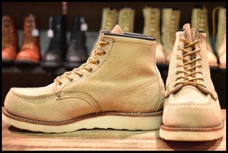 【6.5E 美品 羽タグ】レッドウィング 8173 スエード アイリッシュセッター タン ラフアウト モックトゥ ブーツ redwing HOPESMORE