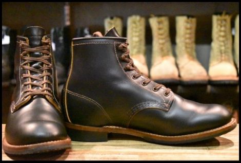 【7D 美品 23年】レッドウィング 9060 ベックマン ブラッククローンダイク 黒 茶芯 フラットボックス 編み上げ ブーツ redwing HOPESMORE