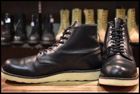 【9D 良品 10年】レッドウィング 8165 アイリッシュセッター 黒 ブラッククローム プレーントゥ 編み上げ ブーツ redwing HOPESMORE
