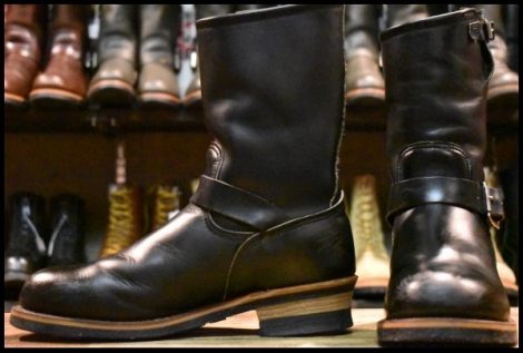 【9.5D 美品 PT91刺繍 97年】レッドウィング 2268 エンジニア ブーツ 黒 ブラック クローム スチールトゥ redwing HOPESMORE