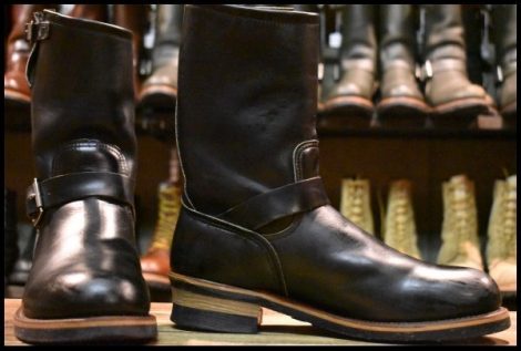【9.5D 美品 PT91刺繍 97年】レッドウィング 2268 エンジニア ブーツ 黒 ブラック クローム スチールトゥ redwing HOPESMORE