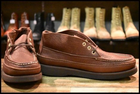 【8.5E 箱付 未使用】RUSSELLMOCCASIN ラッセルモカシン スポーティングクレーチャッカ 200-27W ダブルモカシン ブラウン ブーツ HOPESMORE