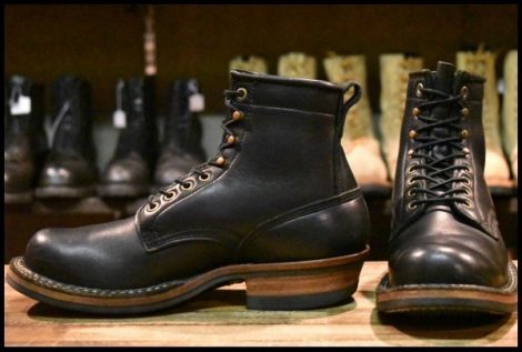 【7.5C 良品】WHITE’S ホワイツ スモークジャンパー ブラック ビブラム430シングル 編み上げ レースアップブーツ HOPESMORE