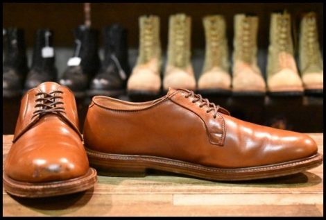 【8D 良品】ALDEN オールデン 9398 オックスフォード ブラウンカーフ プレーントゥ 茶 編み上げ レースアップ 短靴 ブーツ HOPESMORE
