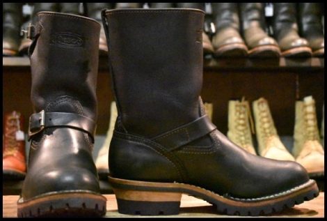 【8E 良品 14年】WESCO ウエスコ カスタムボス ブラック 黒 9インチハイト ビブラム100シングル エンジニア ブーツ BOSS HOPESMORE