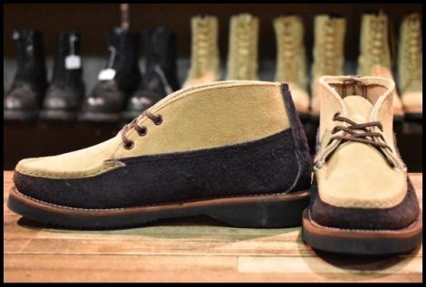 【7.5EE 美品】RUSSELL MOCCASIN ラッセルモカシン スポーティングクレーチャッカ ツートン スエード ネイビー×ララミー ブーツ HOPESMORE