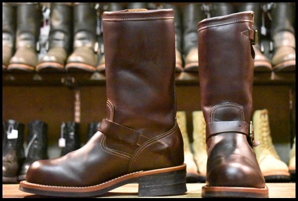 6E 美品 黒タグ】Chippewa チペワ 91068 エンジニア コードバン