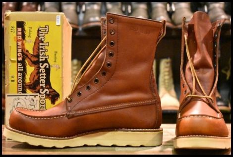【9D 箱付 DEAD AMERICAタグ スクエアステッチ 77年3月刻印】レッドウィング 877 アイリッシュセッター 赤茶 ビンテージ ブーツ HOPESMORE