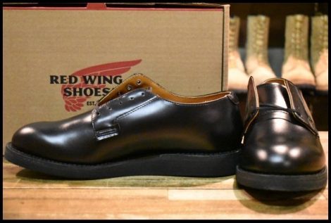 【9D 箱付 未使用 25年】レッドウィング 101 ポストマン シューズ 黒 ブラック シャパラル 短靴 レースアップ ブーツ redwing HOPESMORE