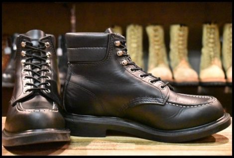 【8.5E 良品 23年】レッドウィング 8133 スーパーソール 黒 ブラッククローム モックトゥ 編み上げ ブーツ redwing HOPESMORE