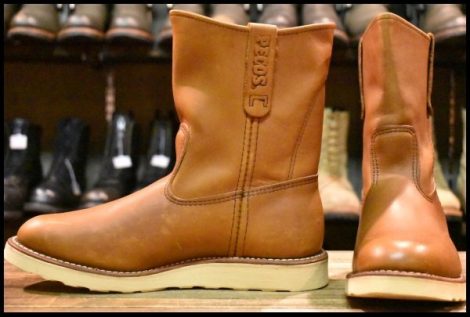 【8.5E 美品 10年】レッドウィング 866 ペコス 茶 オロイジナル プルオン クッションソール ブーツ redwing pecos HOPESMORE
