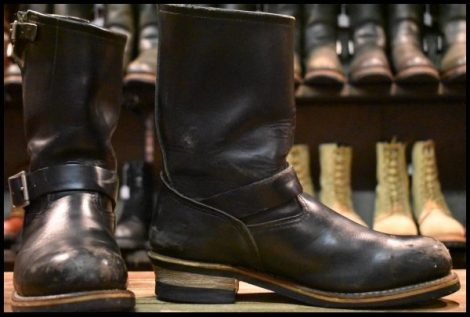 【9D 良品 07年】レッドウィング 2268 エンジニア ブラッククローム 黒 スチールトゥ プルオン ブーツ redwing HOPESMORE