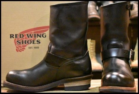 【7.5D 箱付 良品 17年】レッドウィング 2268 エンジニア 黒 ブラッククローム スチールトゥ ブーツ redwing HOPESMORE